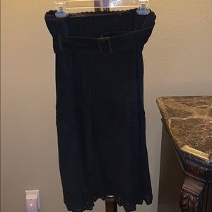 Dark brown leather skirt